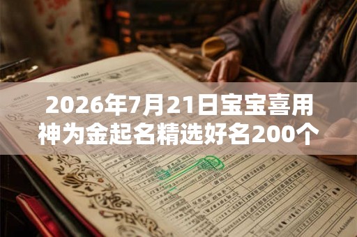 2026年7月21日宝宝喜用神为金起名精选好名200个