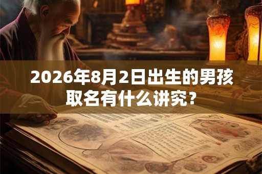 2026年8月2日出生的男孩取名有什么讲究？