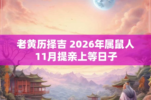 老黄历择吉 2026年属鼠人11月提亲上等日子