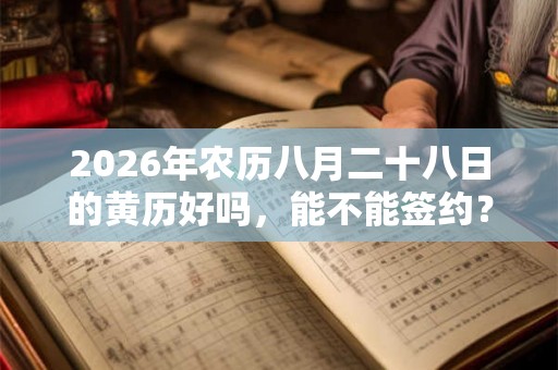 2026年农历八月二十八日的黄历好吗，能不能签约？
