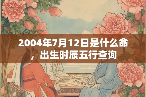 2004年7月12日是什么命，出生时辰五行查询