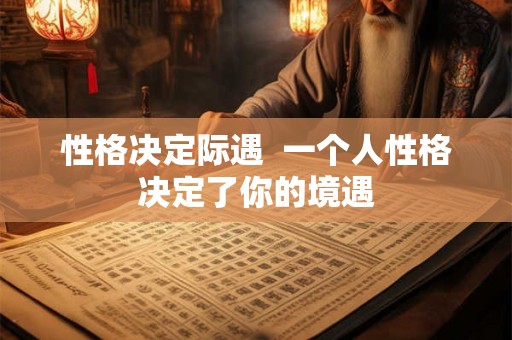 性格决定际遇  一个人性格决定了你的境遇