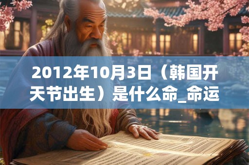2012年10月3日（韩国开天节出生）是什么命_命运如何