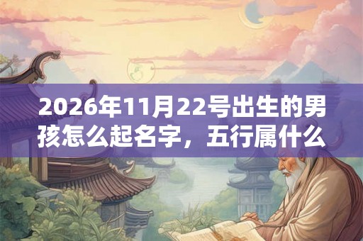 2026年11月22号出生的男孩怎么起名字，五行属什么
