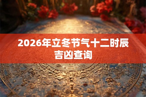 2026年立冬节气十二时辰吉凶查询 2026年立冬节气十二时辰吉凶查询