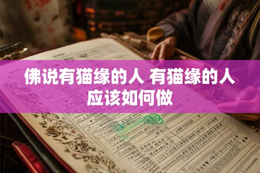 佛说有猫缘的人 有猫缘的人应该如何做