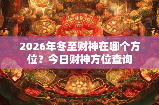 2026年冬至财神在哪个方位？今日财神方位查询