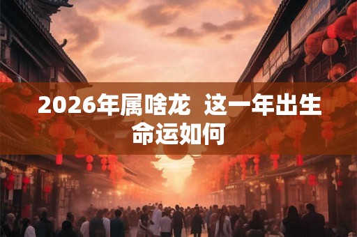 2026年属啥龙  这一年出生命运如何