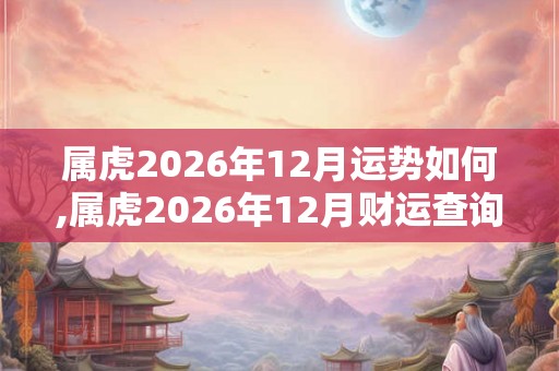 属虎2026年12月运势如何,属虎2026年12月财运查询