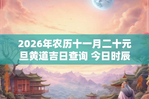 2026年农历十一月二十元旦黄道吉日查询 今日时辰吉凶宜忌