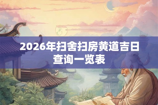 2026年扫舍扫房黄道吉日查询一览表