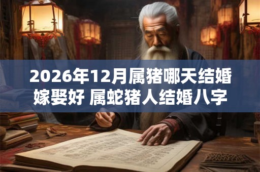 2026年12月属猪哪天结婚嫁娶好 属蛇猪人结婚八字相合的日子