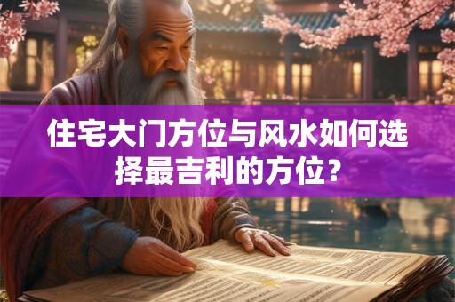 住宅大门方位与风水如何选择最吉利的方位？