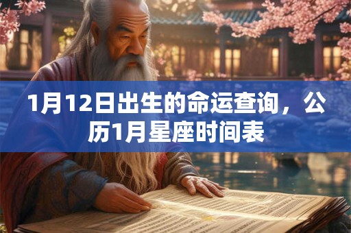 1月12日出生的命运查询，公历1月星座时间表