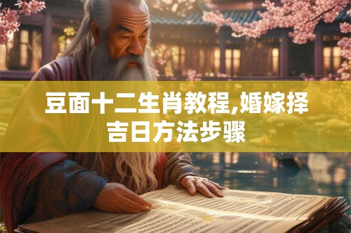 豆面十二生肖教程,婚嫁择吉日方法步骤