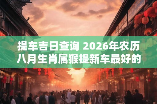 提车吉日查询 2026年农历八月生肖属猴提新车最好的日子是哪天