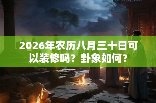 2026年农历八月三十日可以装修吗？卦象如何？