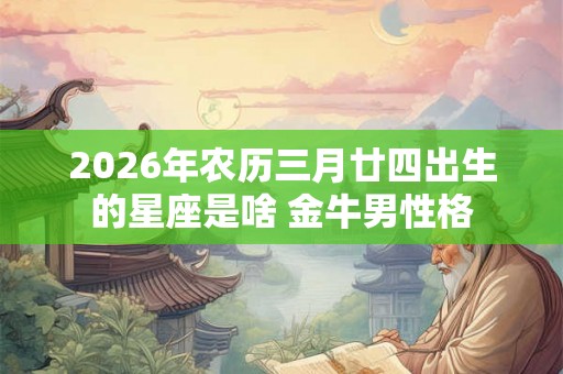 2026年农历三月廿四出生的星座是啥 金牛男性格 2026年农历三月廿四出生的星座是啥 金牛男性格