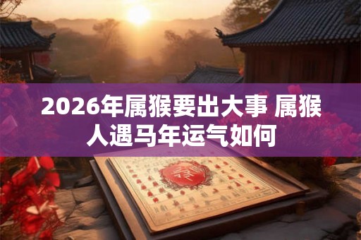 2026年属猴要出大事 属猴人遇马年运气如何