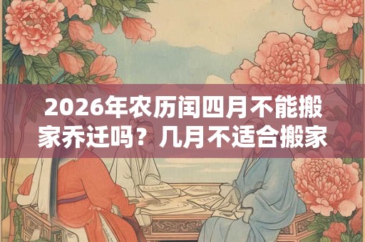 2026年农历闰四月不能搬家乔迁吗？几月不适合搬家？