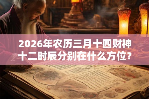 2026年农历三月十四财神十二时辰分别在什么方位？