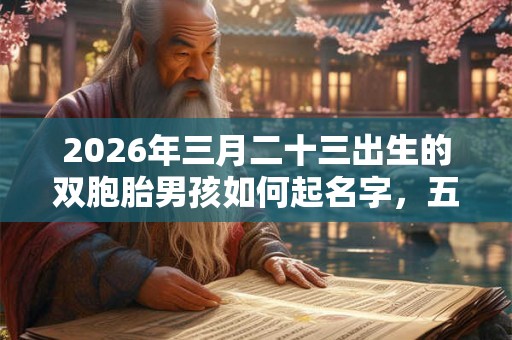 2026年三月二十三出生的双胞胎男孩如何起名字，五行属什么