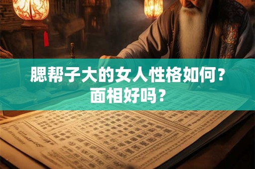腮帮子大的女人性格如何？面相好吗？