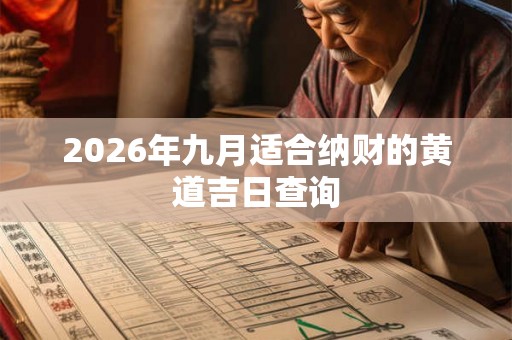 2026年九月适合纳财的黄道吉日查询