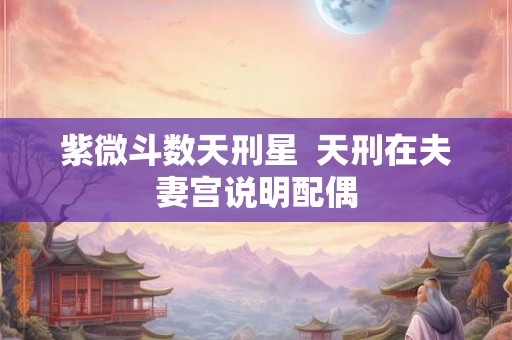 紫微斗数天刑星  天刑在夫妻宫说明配偶