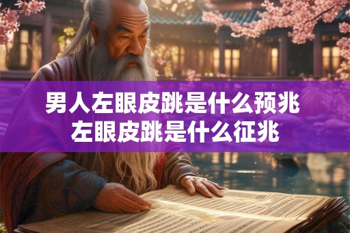 男人左眼皮跳是什么预兆 左眼皮跳是什么征兆 男人左眼皮跳是什么预兆 左眼皮跳是什么征兆