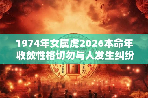 1974年女属虎2026本命年 收敛性格切勿与人发生纠纷