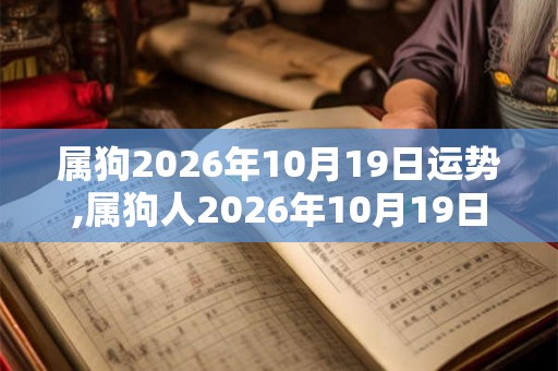属狗2026年10月19日运势,属狗人2026年10月19日财运,生肖狗2026年10月19日运势