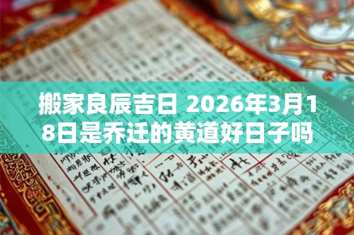 搬家良辰吉日 2026年3月18日是乔迁的黄道好日子吗