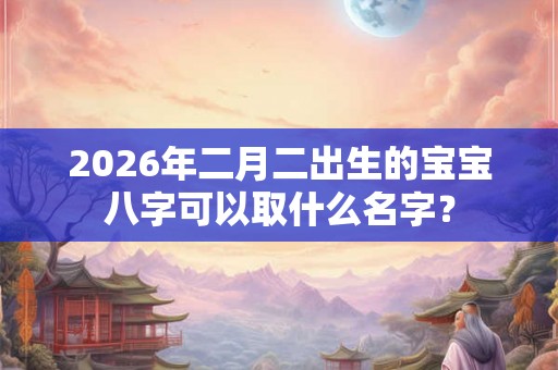 2026年二月二出生的宝宝八字可以取什么名字？