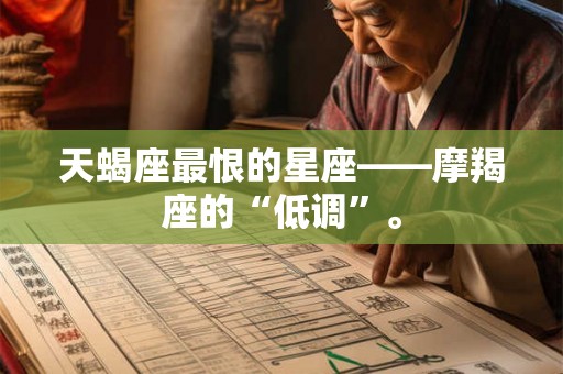 天蝎座最恨的星座——摩羯座的“低调”。