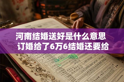 河南结婚送好是什么意思  订婚给了6万6结婚还要给多少