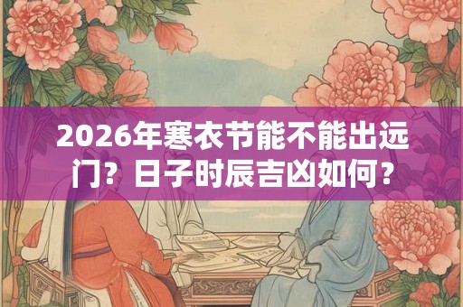 2026年寒衣节能不能出远门？日子时辰吉凶如何？
