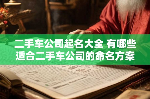 二手车公司起名大全 有哪些适合二手车公司的命名方案