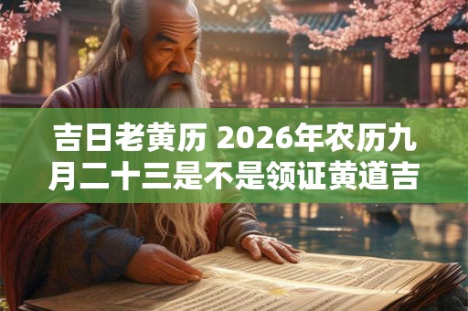 吉日老黄历 2026年农历九月二十三是不是领证黄道吉日