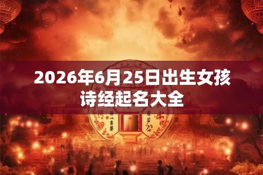 2026年6月25日出生女孩诗经起名大全
