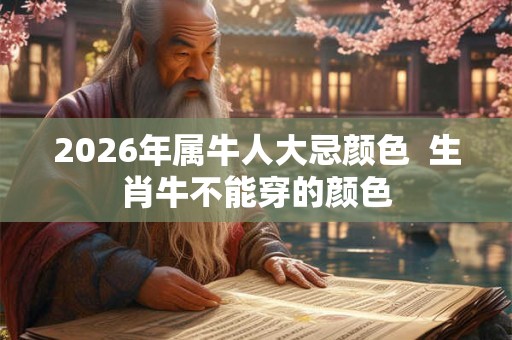 2026年属牛人大忌颜色  生肖牛不能穿的颜色
