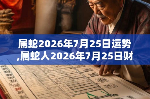 属蛇2026年7月25日运势,属蛇人2026年7月25日财运,生肖蛇2026年7月25日运势 属蛇2026年7月25日运势,属蛇人2026年7月25日财运,生肖蛇2026年7月25日运势