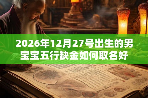 2026年12月27号出生的男宝宝五行缺金如何取名好