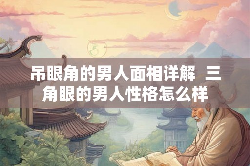吊眼角的男人面相详解  三角眼的男人性格怎么样