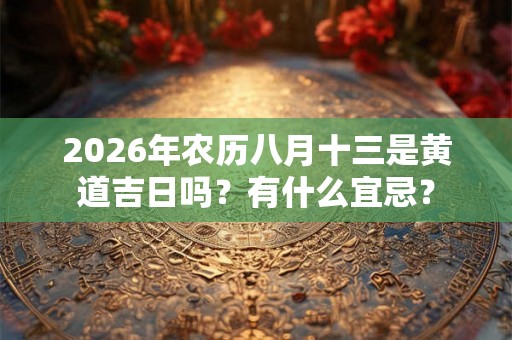 2026年农历八月十三是黄道吉日吗？有什么宜忌？