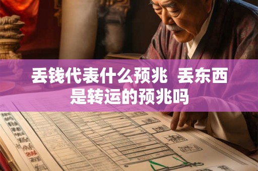丢钱代表什么预兆  丢东西是转运的预兆吗