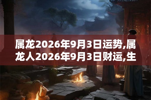 属龙2026年9月3日运势,属龙人2026年9月3日财运,生肖龙2026年9月3日运势