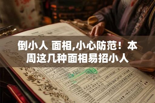 倒小人 面相,小心防范！本周这几种面相易招小人