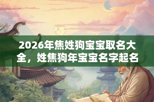2026年焦姓狗宝宝取名大全,姓焦狗年宝宝名字起名 2026年焦姓狗宝宝取名大全,姓焦狗年宝宝名字起名