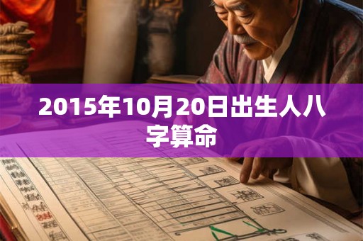 2015年10月20日出生人八字算命 2015年10月20日出生人八字算命